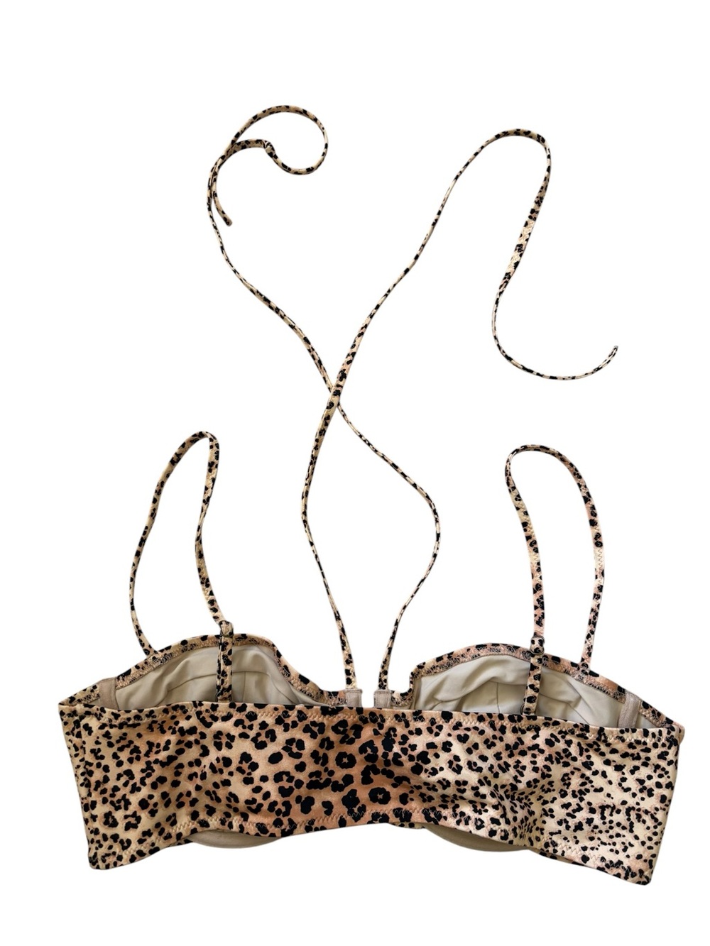 Ulla Johnson Aleena Snow Leopard-Print Bikini Top Size XL - Picture 7 of 12